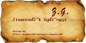 Zisencsák Gyöngyi névjegykártya